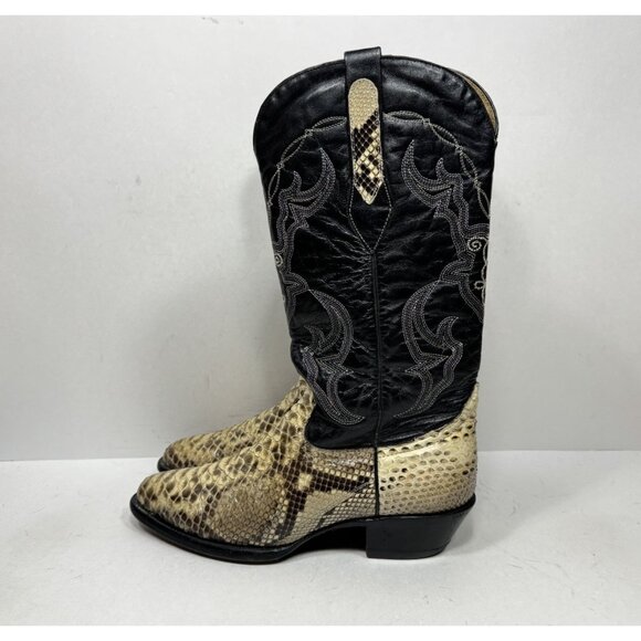 Corral Genuine Python Snake Skin Cowboy Western Boots Black Womens Size 8 - Picture 3 of 11